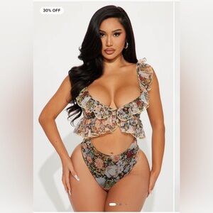 Floral Ruffle Women's bodysuit